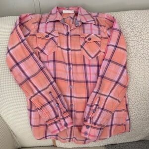 Bundle of two Flannel Shirts. SO Kids Plaid Button Down Shirt in Pink.